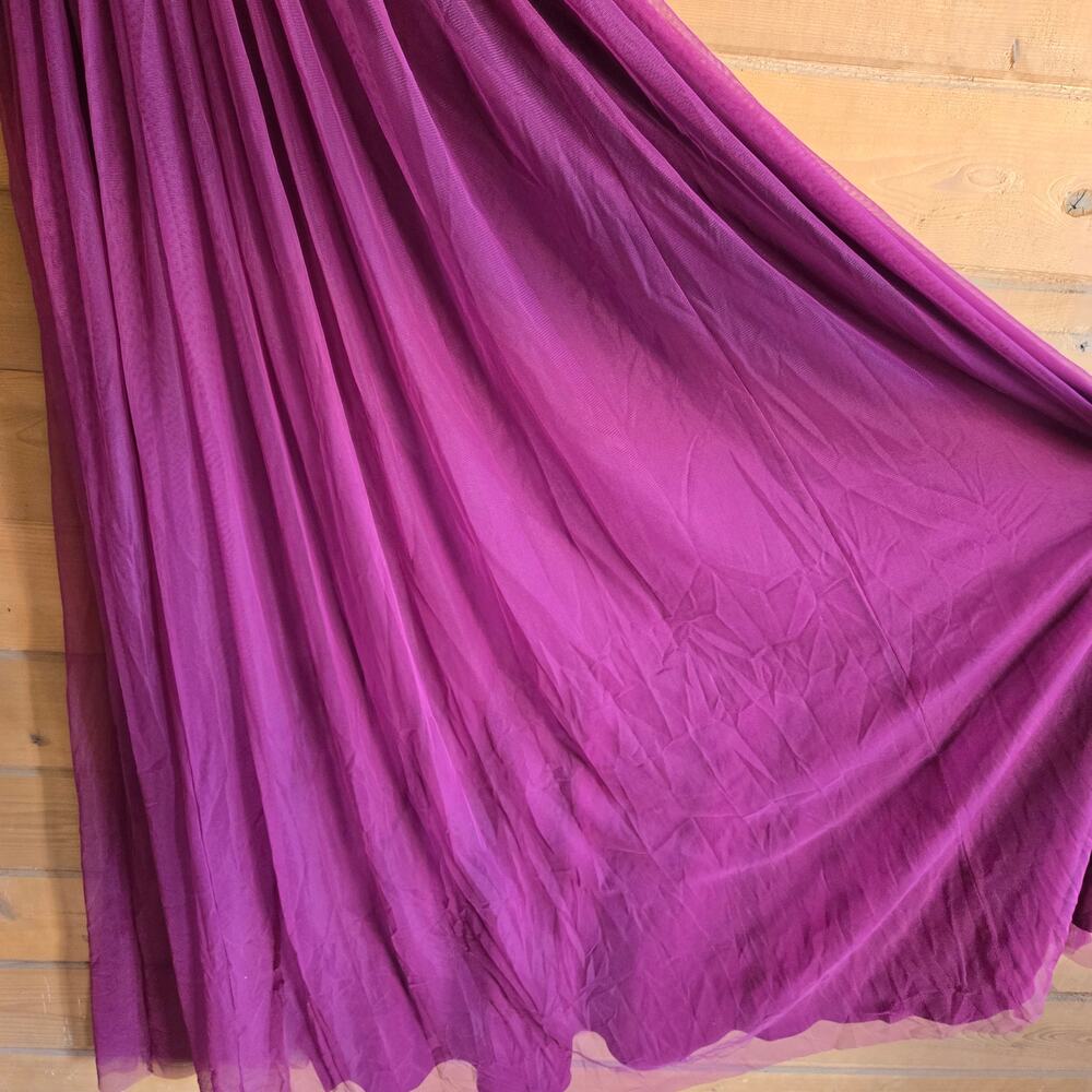 Anthropologie BHLDN Samantha Tulle Maxi Dress Hitherto Wine 4 Bridesmaid Prom - Picture 5 of 7